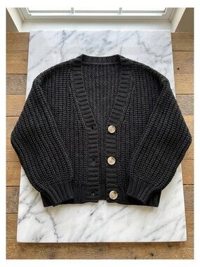 Women's Chunky Knit Open Front Cardigan Sweater Long Sleeve